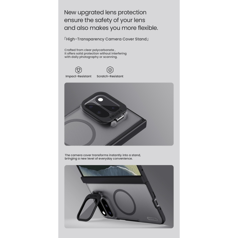 Nillkin Super Frosted Prop Magnetic zadný kryt pre Google Pixel 11 Pro Fold, čierny