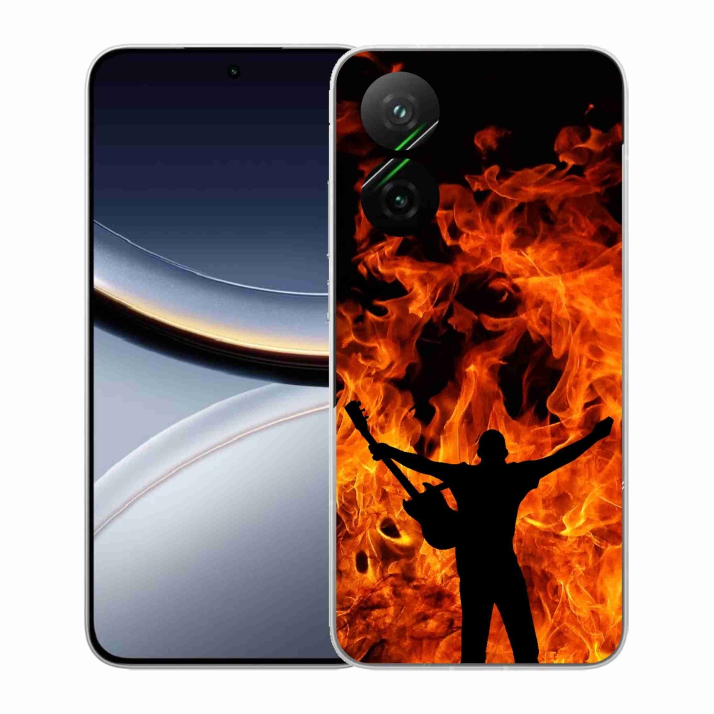 Gélový kryt mmCase na Xiaomi Poco F7 5G - muzikant a oheň