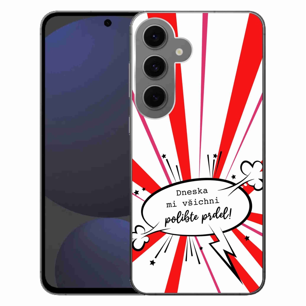 Gélový kryt mmCase na Samsung Galaxy S24 FE - vtipný text 15 biele pozadie