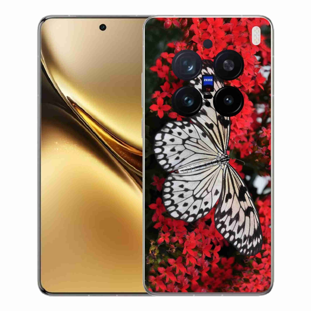 Gélový kryt mmCase na Vivo X200 Pro 5G - čiernobiely motýľ 1