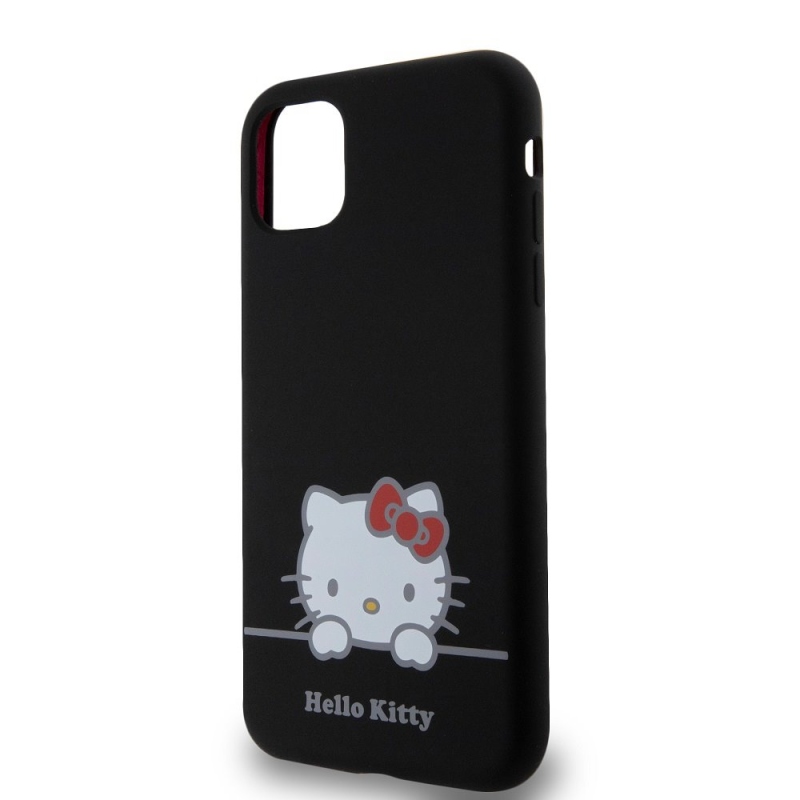 Hello Kitty Liquid Silicone Daydreaming Logo Zadný Kryt pre iPhone 11 Black