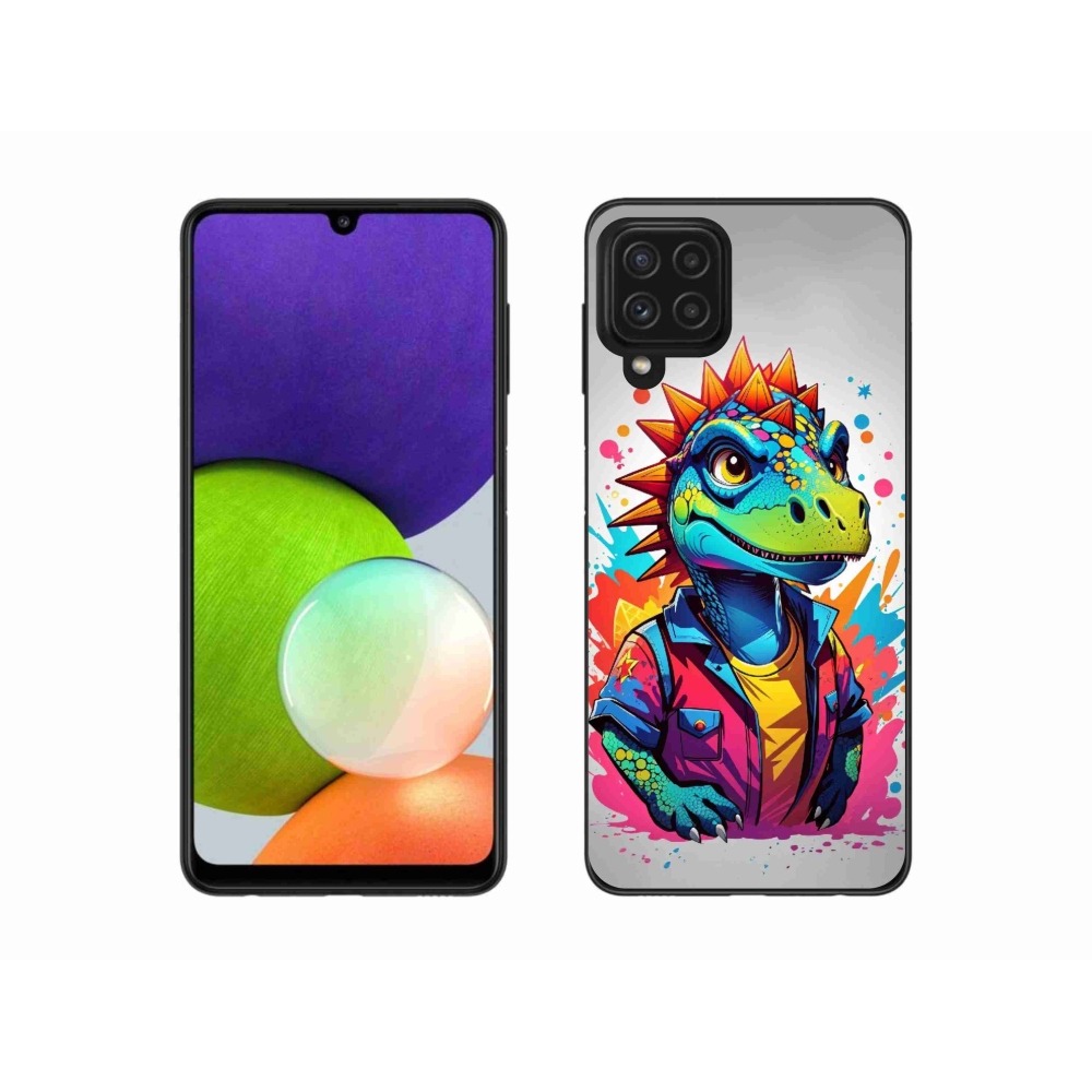 Gélový kryt mmCase na Samsung Galaxy A22 4G - farebný dinosaurus