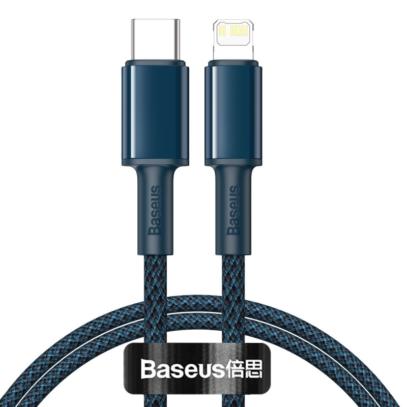 Baseus High Density Braided Series Fast Charging Dátový Kábel USB-C - Lighting 20W 1m Blue