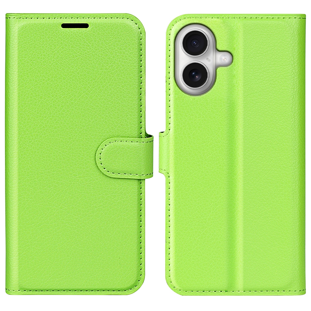 Litchi knižkové púzdro na iPhone 17 - zelené