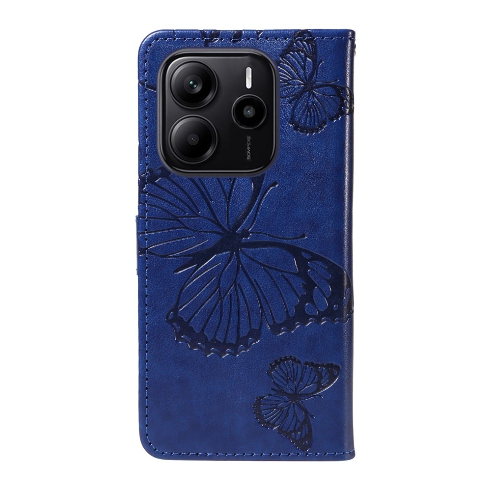 Big Butterfly knižkové púzdro na Xiaomi Redmi Note 14 - modré