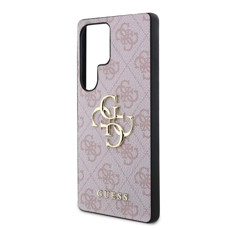 Guess PU 4G Metal Logo Zadný Kryt pre Samsung Galaxy S25 Ultra Pink