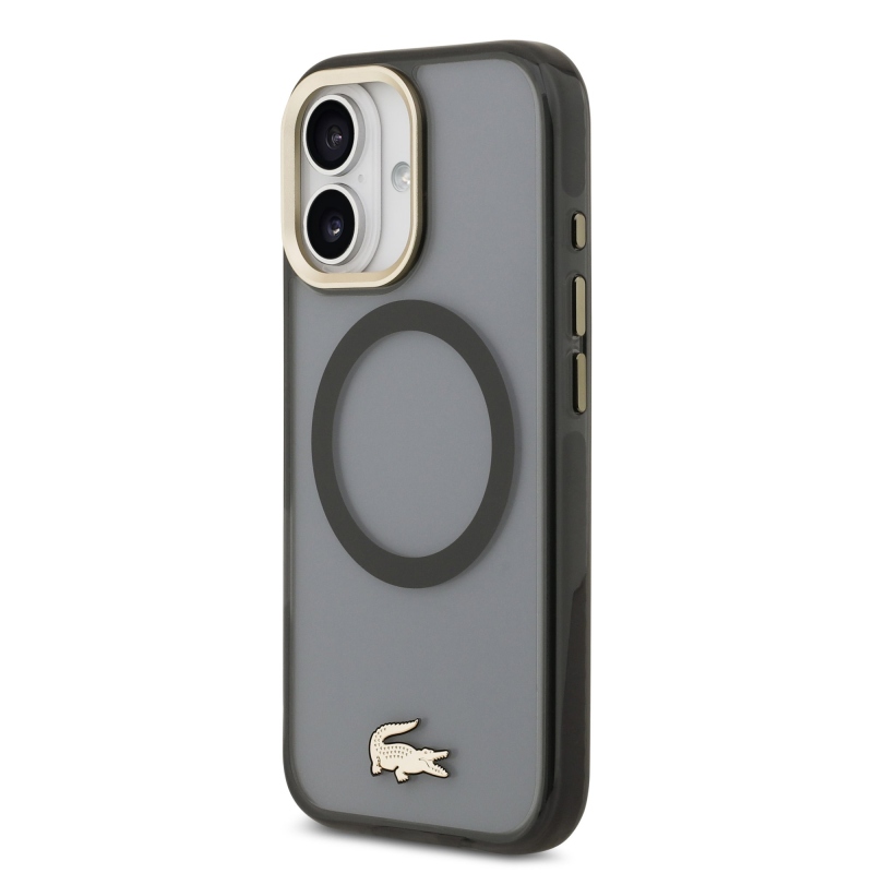 Lacoste PC/TPU matný povrch Gold Logo MagSafe zadný kryt pre iPhone 17 Black