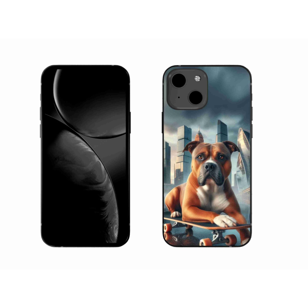 Gélový kryt mmCase na iPhone 13 6.1 - pes na skateboarde
