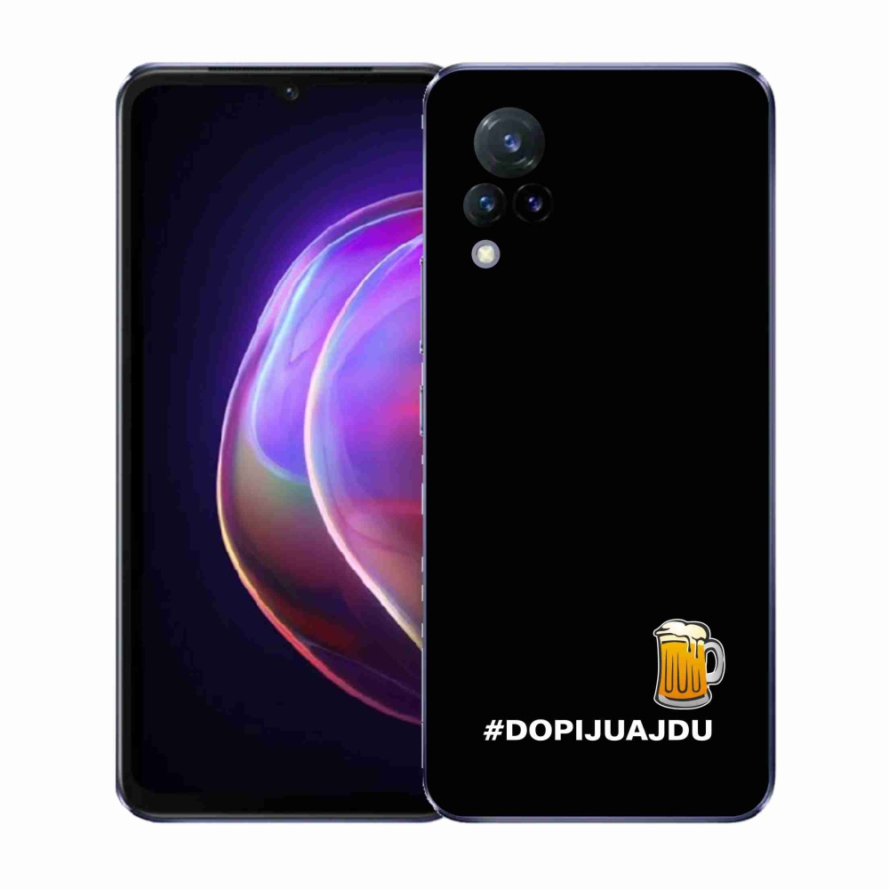 Gélový kryt mmCase na Vivo V21 4G/5G - pivný motív 1 čierne pozadie