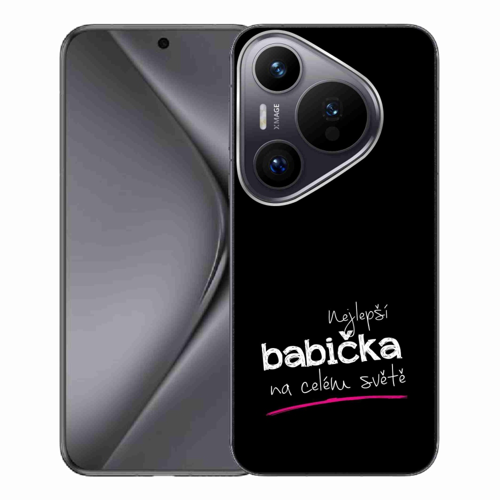 Gélový kryt mmCase na Huawei Pura 70 Pro - najlepšia babička 4 čierne pozadie