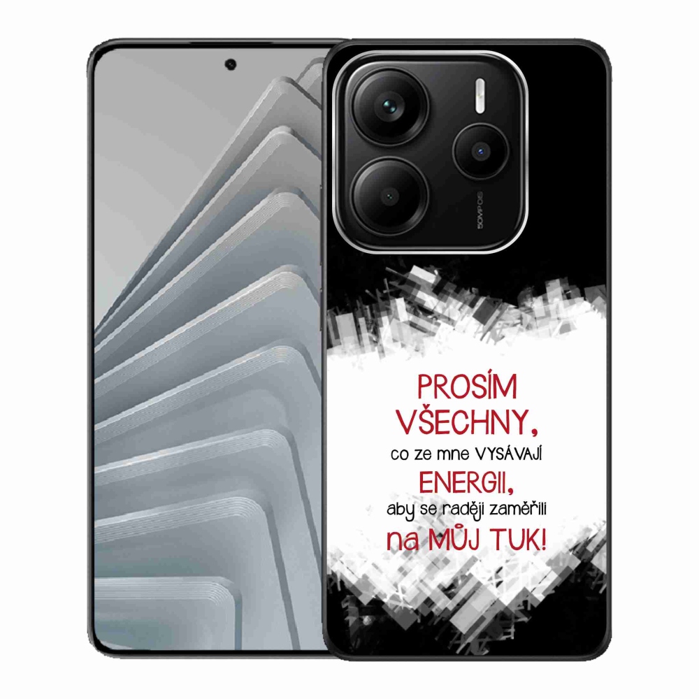 Gélový kryt mmCase na Xiaomi Redmi Note 14 5G - vtipný text 1 červený