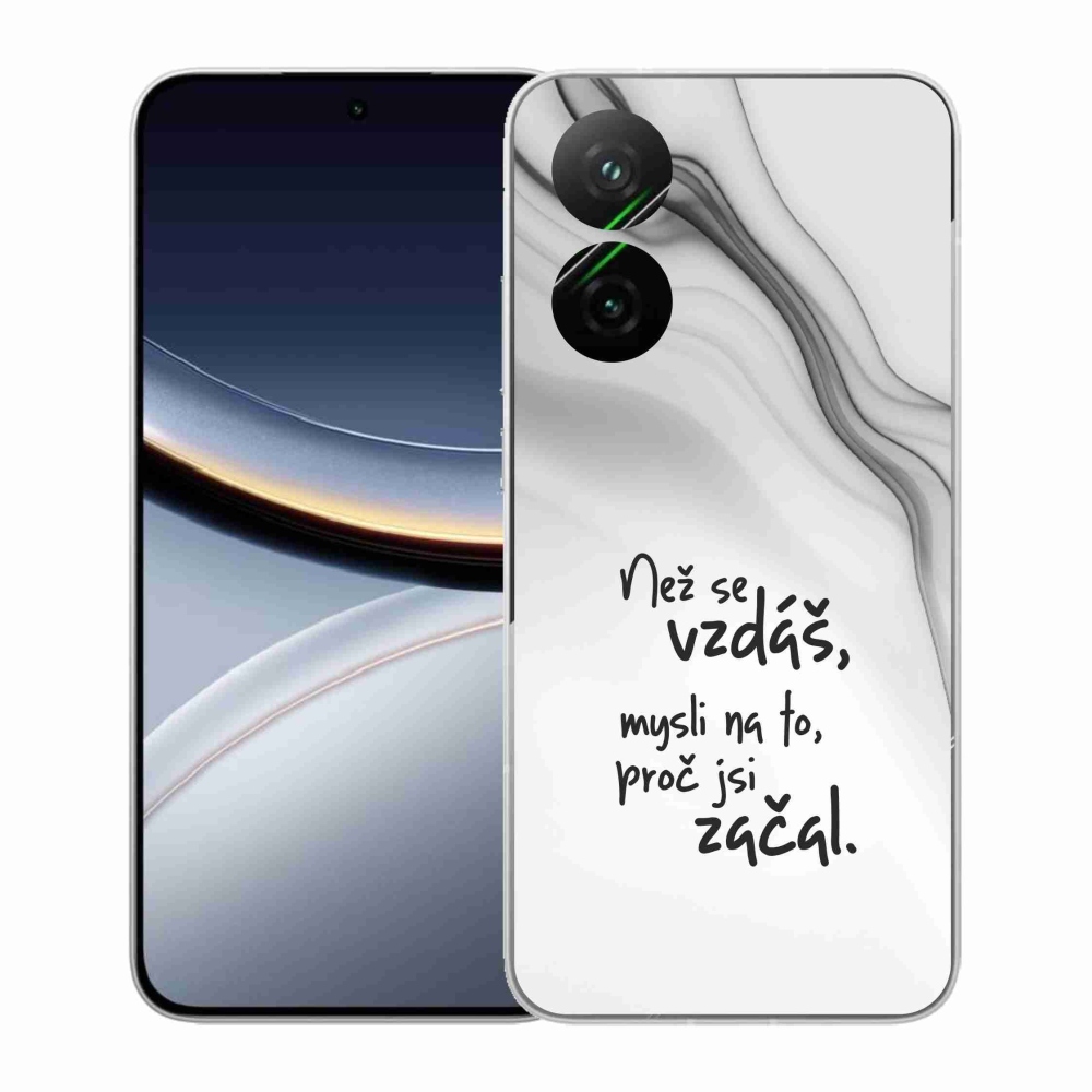 Gélový kryt mmCase na Xiaomi Poco F7 5G - citát 2 biele pozadie