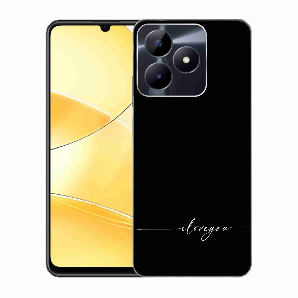 Gélový kryt mmCase na Realme C51/C53 - I love you čierne pozadie