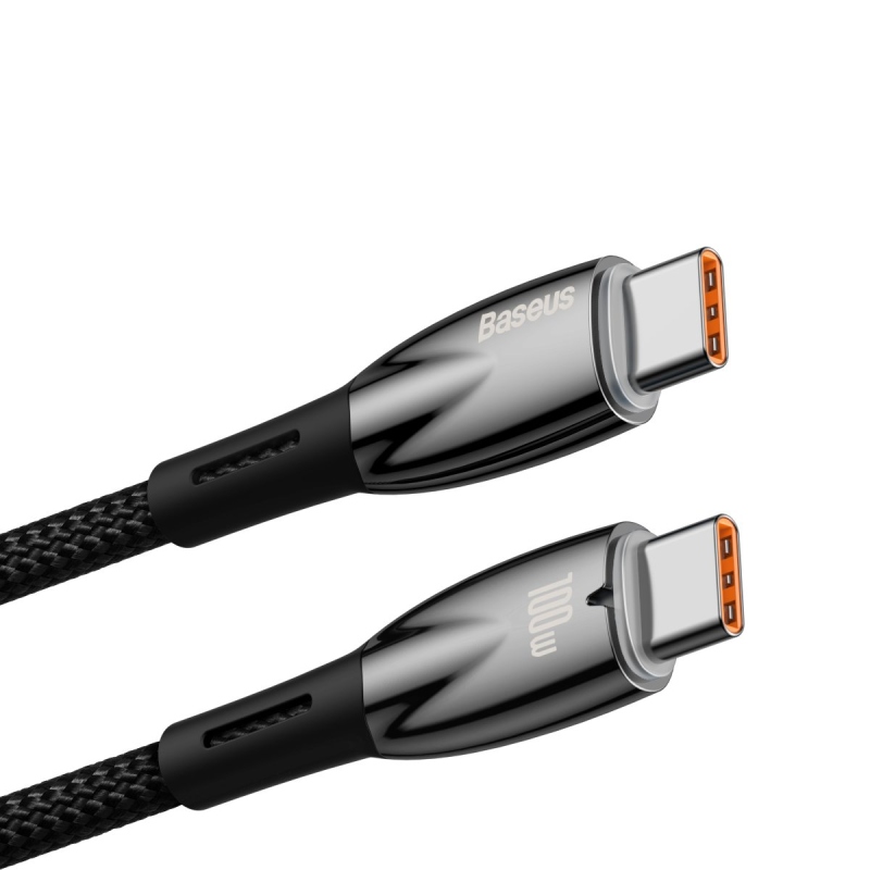 Baseus Glimmer Series Fast Charging Dátový Kábel USB-C - USB-C 100W 1m Black