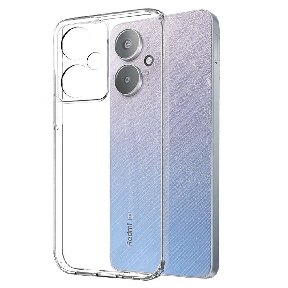 NORTHJO priehľadný gélový obal + tvrdené sklo na Xiaomi Redmi 13C 5G - priehľadný