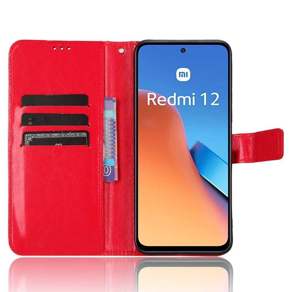 Horse knižkové puzdro na Xiaomi Redmi 12 4G/5G - červené