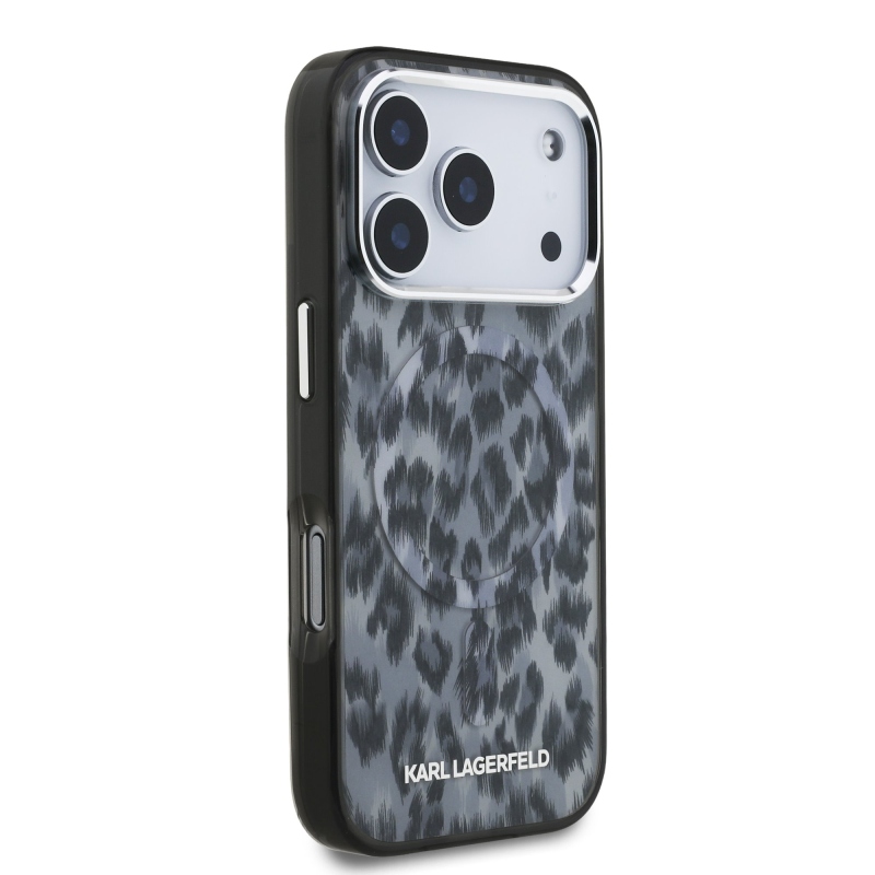 Karl Lagerfeld IML Leopard MagSafe Zadný Kryt pre iPhone 17 Pro Grey