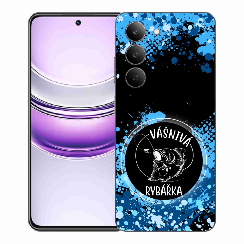 Gélový kryt mmCase na Realme 14x 5G - vášnivá rybárka čierne pozadie