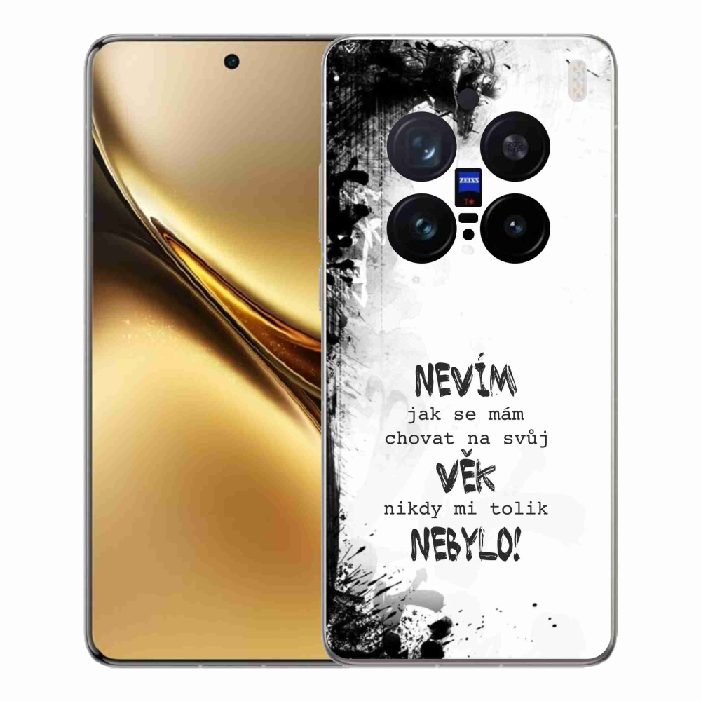 Gélový kryt mmCase na Vivo X200 Pro 5G - vtipný text 14 biele pozadie
