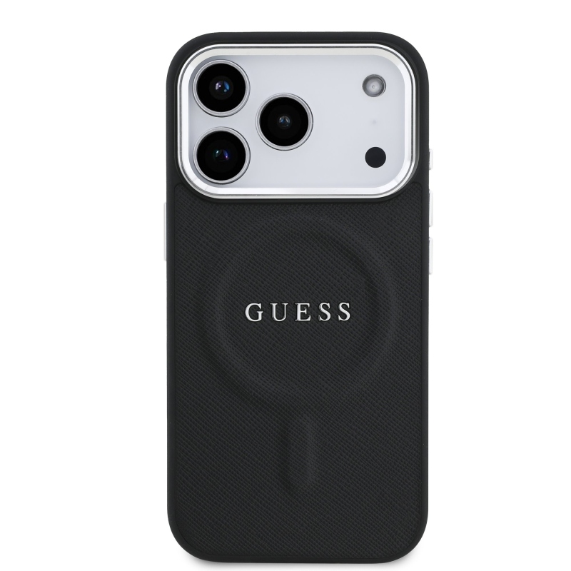 Guess PU Saffiano MagSafe zadný kryt pre iPhone 17 Pro Black