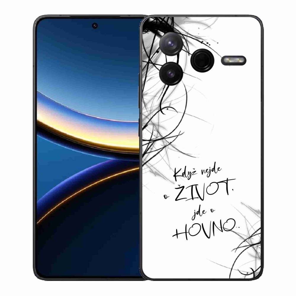 Gélový kryt mmCase na Xiaomi Poco F7 Pro - vtipný text 16 biele pozadie