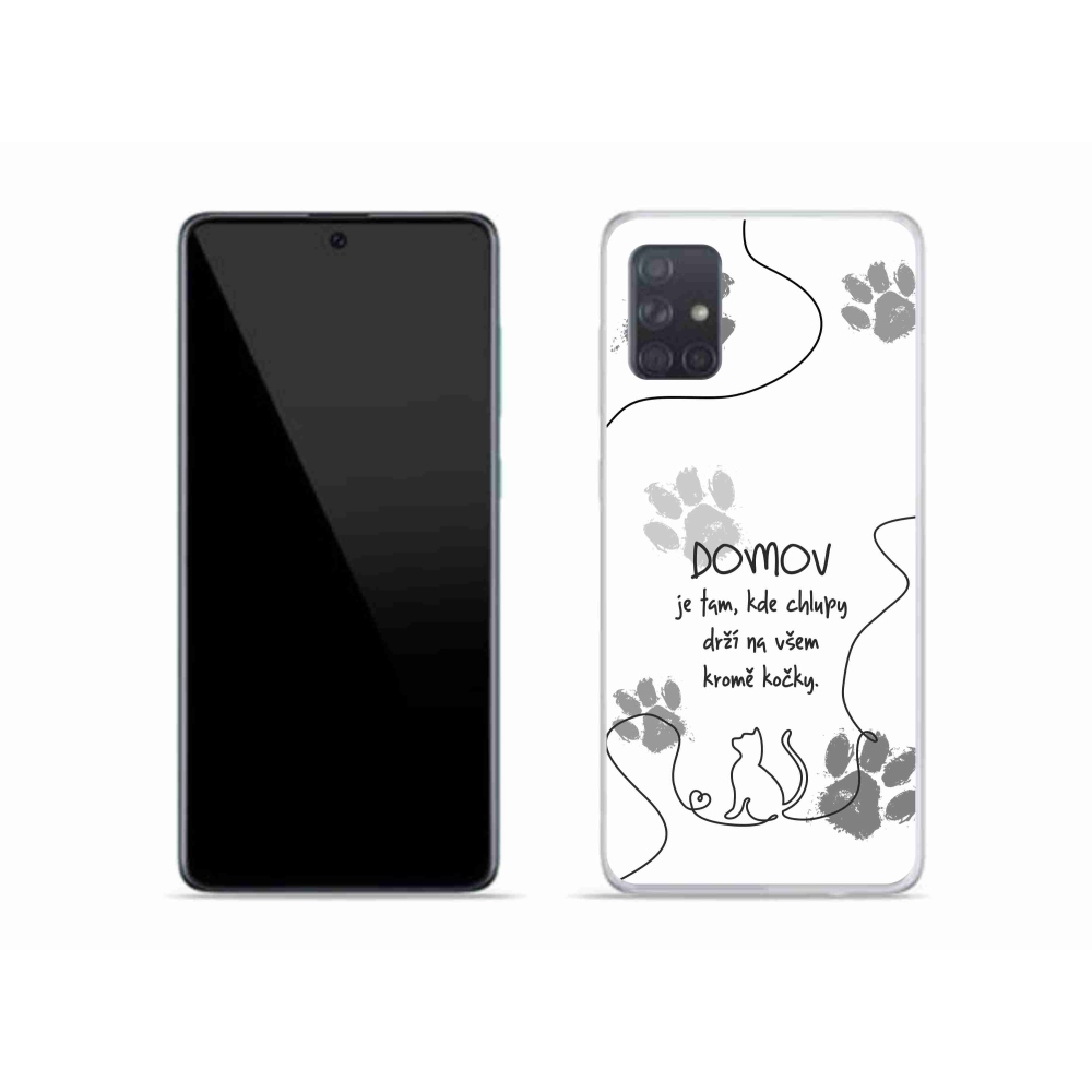Gélový kryt mmCase na Samsung Galaxy A51 - mačacie motív biele pozadie