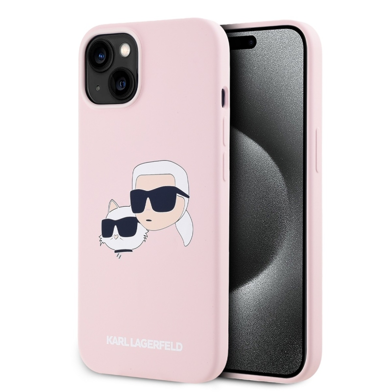 Karl Lagerfeld Liquid Silicone Double Heads Magsafe Zadný Kryt pre iPhone 14 Pink