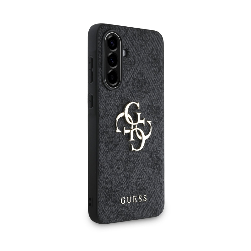 Guess PU 4G Metal Logo Zadný Kryt pre Samsung Galaxy A36 Grey