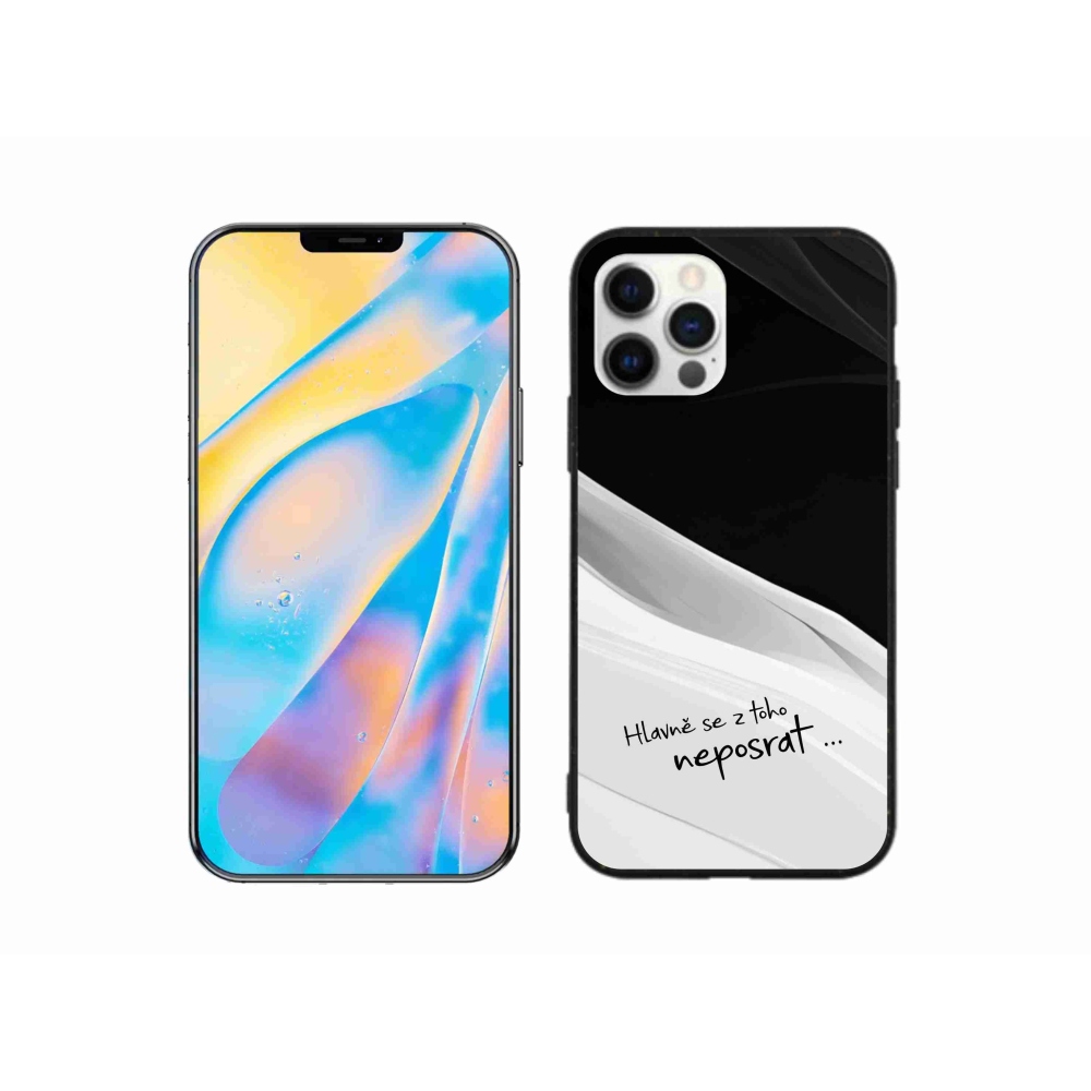 Gélový kryt mmCase na iPhone 12 Pro - vtipný text 13 bieločierne pozadie