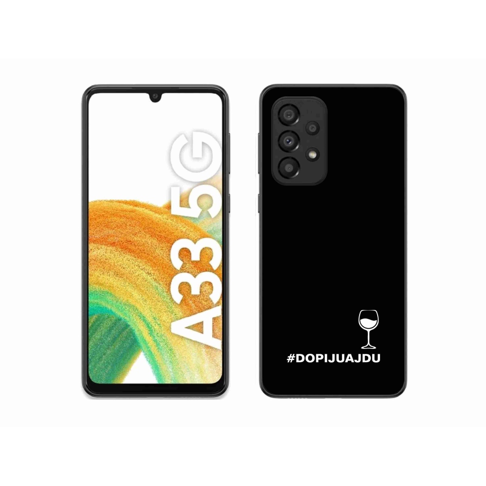 Gélový kryt mmCase na Samsung Galaxy A33 5G - vínny motív čierne pozadie