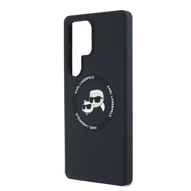 Karl Lagerfeld Liquid Silicone K&CH Heads MagSafe Zadný Kryt pre Samsung Galaxy S25 Ultra Black
