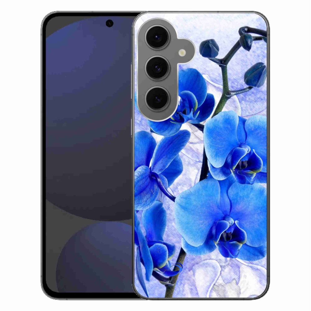 Gélový kryt mmCase na Samsung Galaxy S24 FE - modré kvety