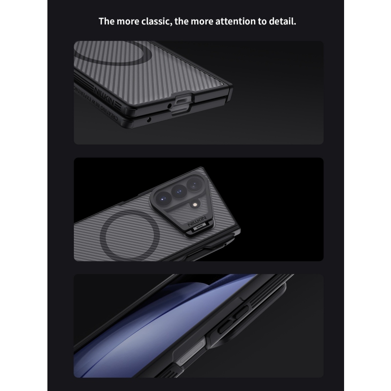 Nillkin CamShield Prop Magnetic Pen Slot (Transp. Lens) Zadný kryt pre Samsung Galaxy Z Fold 8 Ultra, priehľadný, čierny