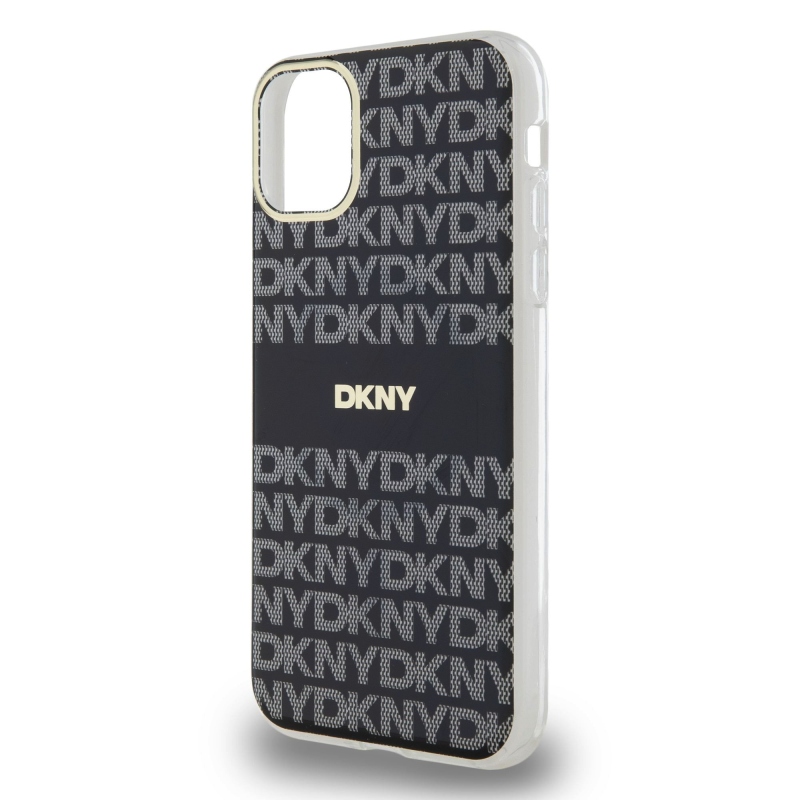 DKNY PC/TPU Repeat Pattern Tonal Stripe Magsafe Zadný Kryt pre iPhone 11 Black