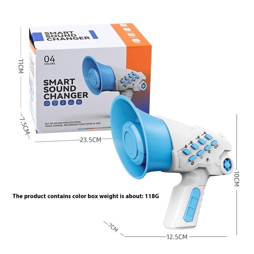Zábavný menič hlasu pre deti s nahrávaním a efektmi – modrý
