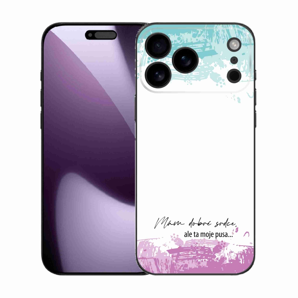 Gélový kryt mmCase na iPhone 17 Pro Max - vtipný text 3 biele pozadie