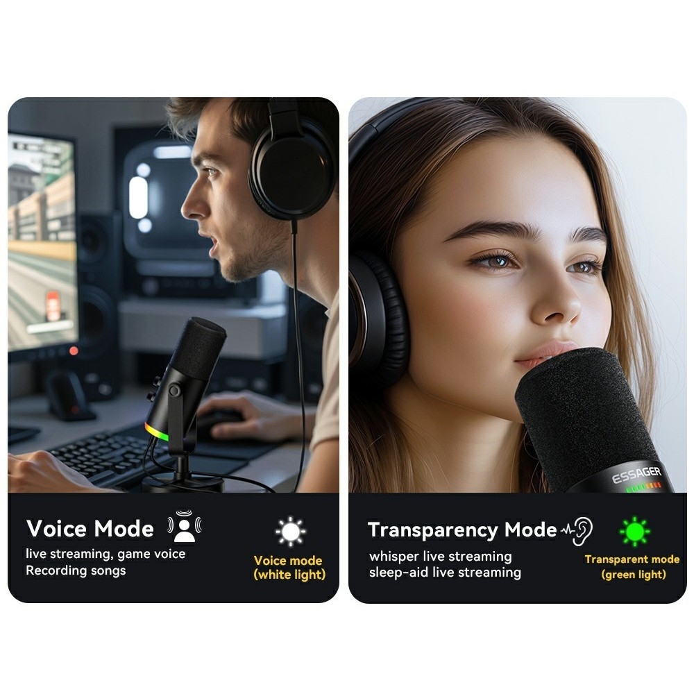 Essager stolný mikrofón XLR USB-C 3,5 mm s DSP redukciou šumu