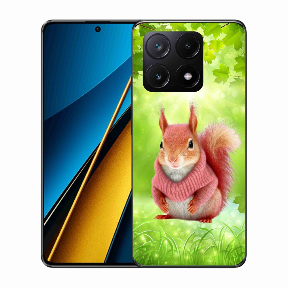 Gélový kryt mmCase na Xiaomi Poco X6 Pro 5G - veverička vo svetri