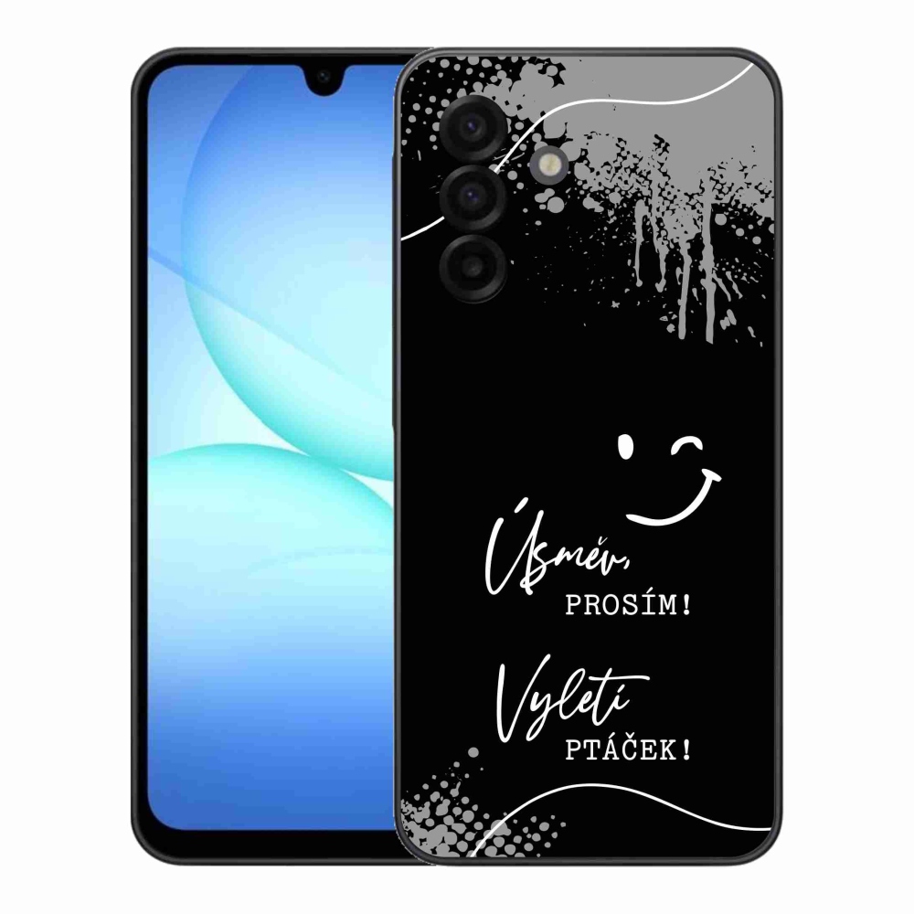 Gélový kryt mmCase na Samsung Galaxy A17 5G - vtipný text 4 čierne pozadie
