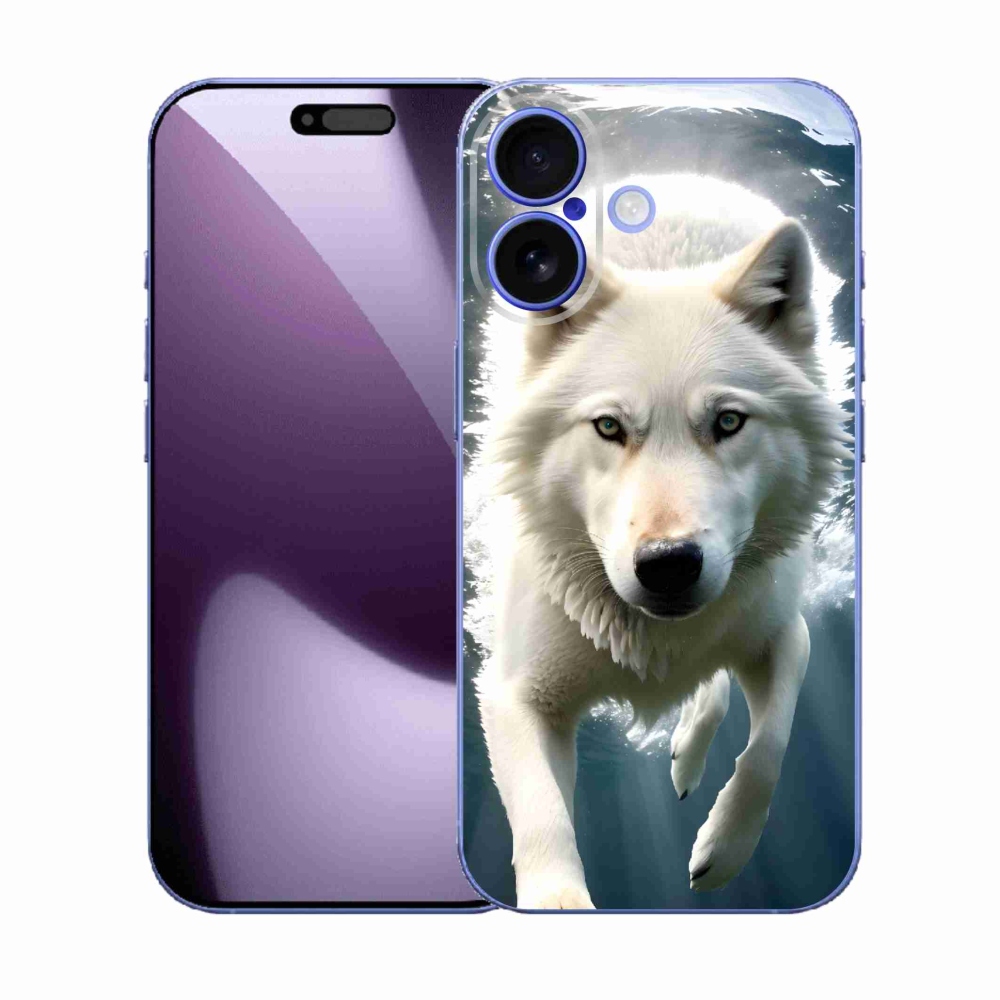 Gélový kryt mmCase na iPhone 17 - biely vlk