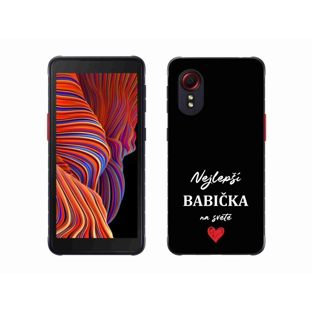 Gélový kryt mmCase na Samsung Galaxy Xcover 5 - najlepšia babička 1 čierne pozadie