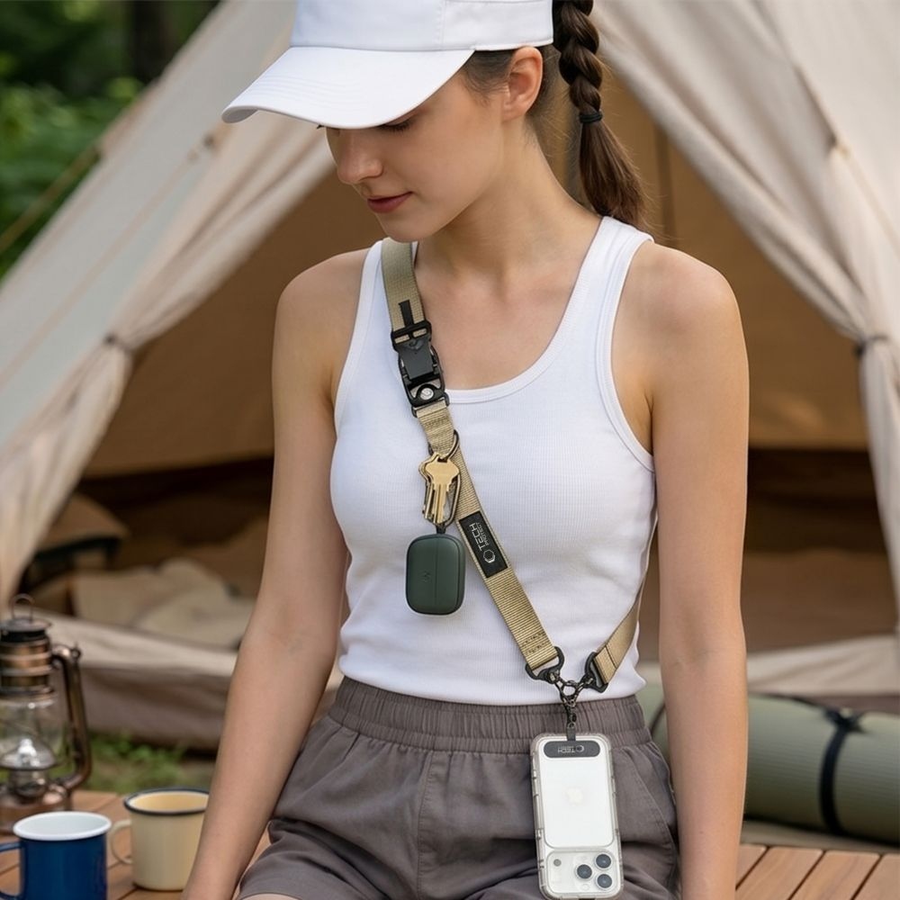 Tech-Protect C9S Rope Crossbody popruh na telefón - béžovohnedý