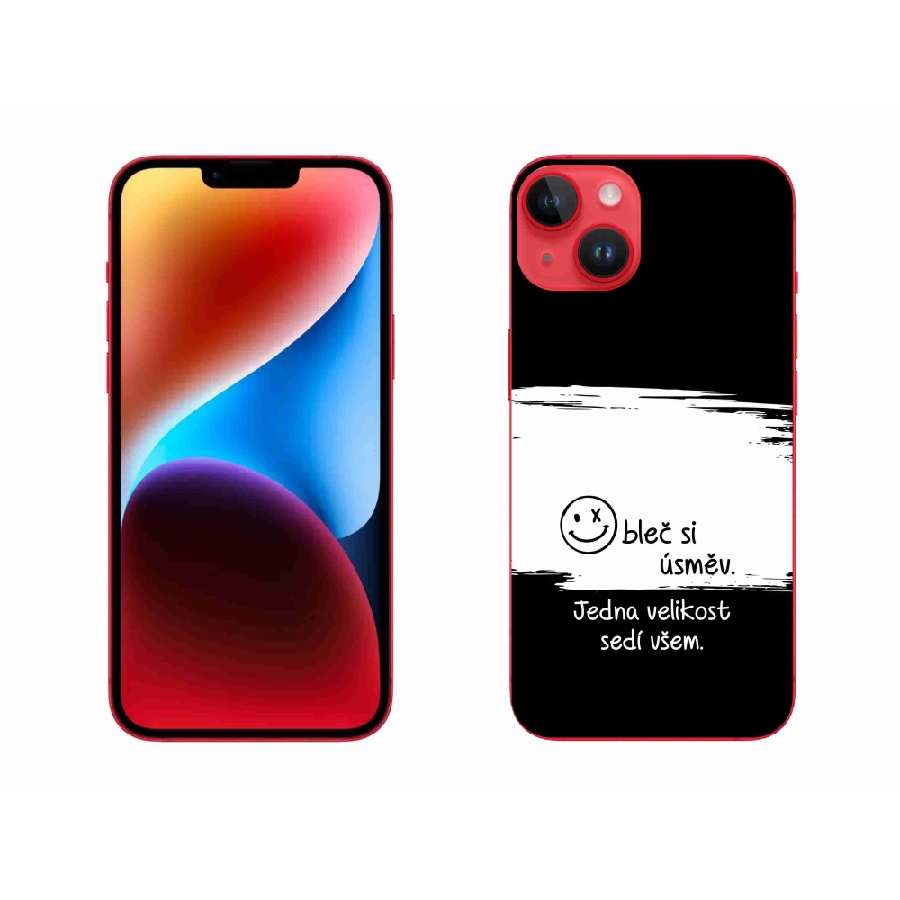 Gélový kryt mmCase na iPhone 14 Plus - vtipný text 8 bieločierne pozadie