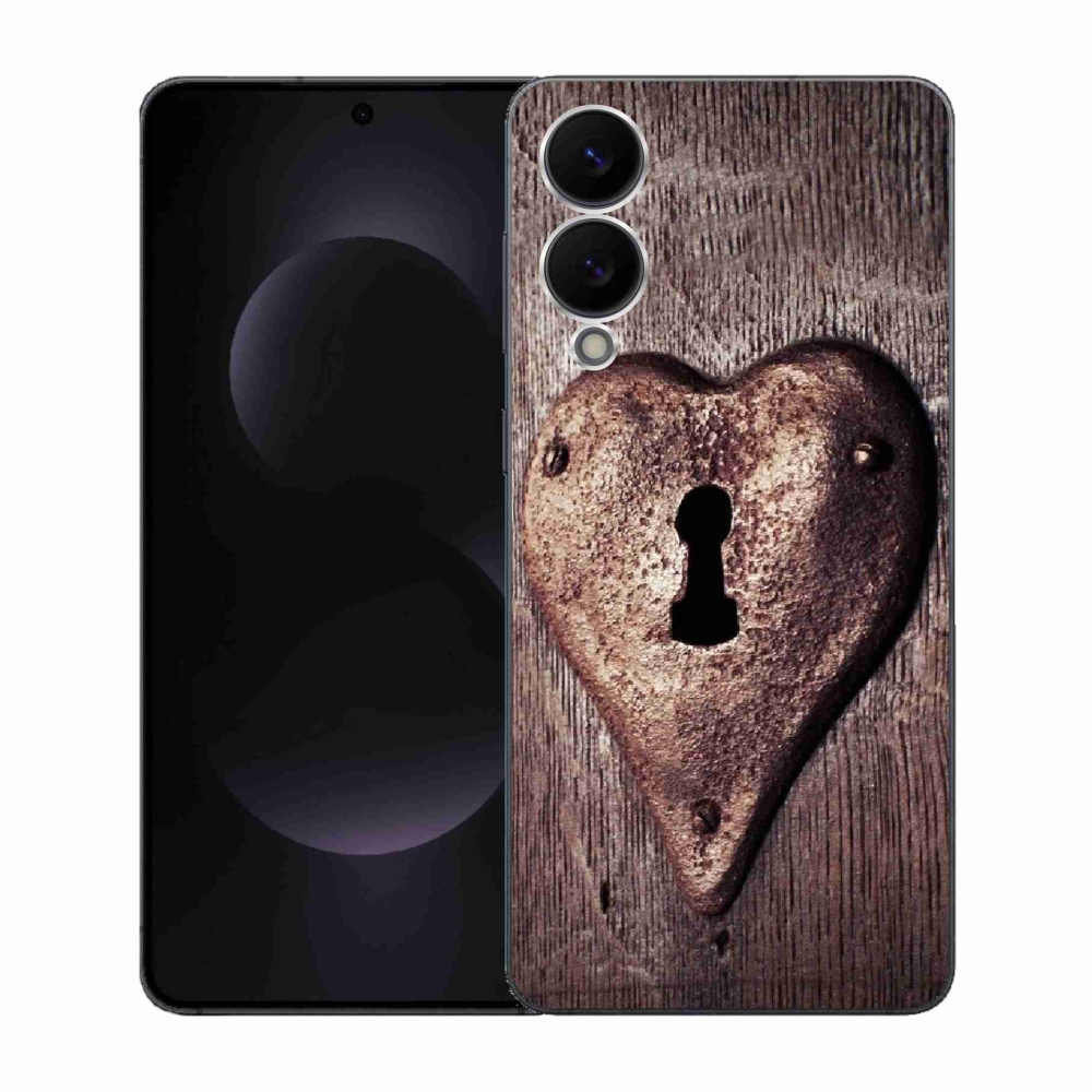 Gélový kryt mmCase na Samsung Galaxy S25 Edge - zámok v tvare srdca