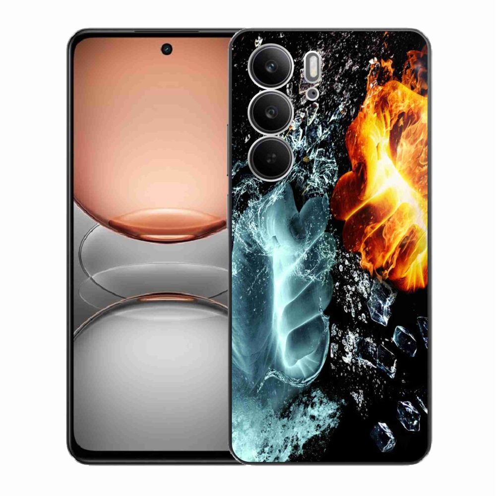 Gélový kryt mmCase na Realme C75 - voda a oheň