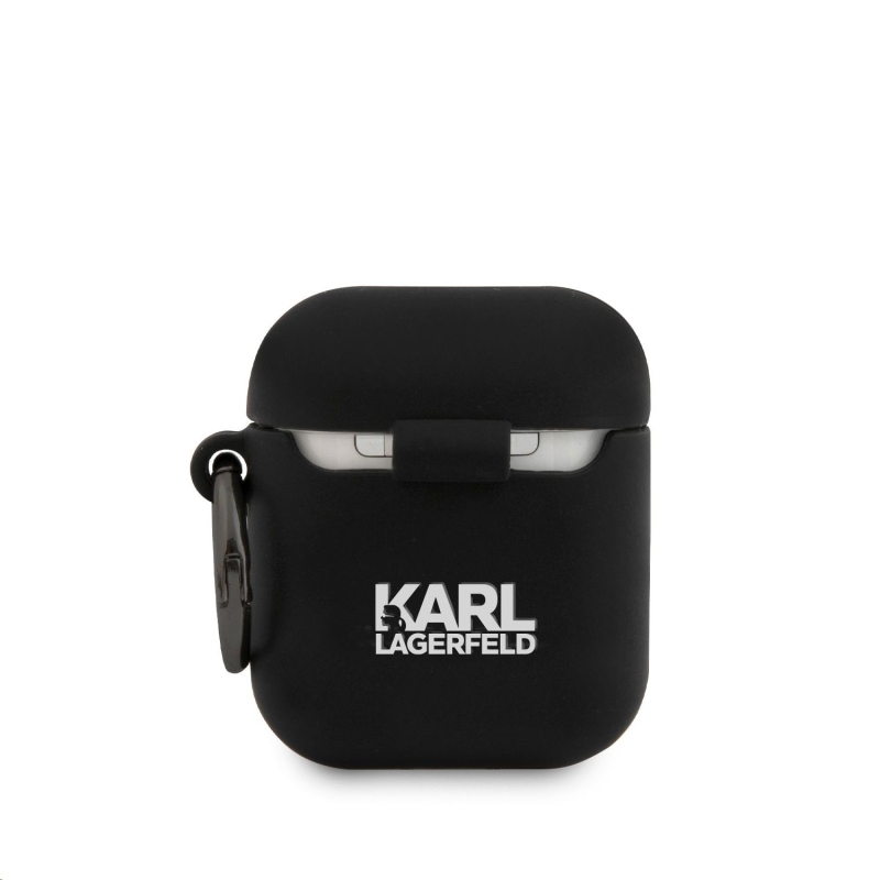 Karl Lagerfeld Rue St Guillaume Silikónové Puzdro pre Airpods 1/2 Black