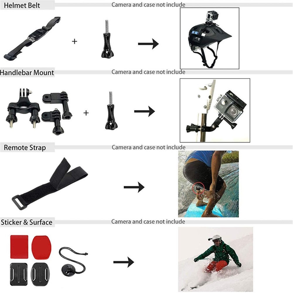 54v1 sada príslušenstva pre GoPro Hero 12/11/10/9 s vodotesným puzdrom