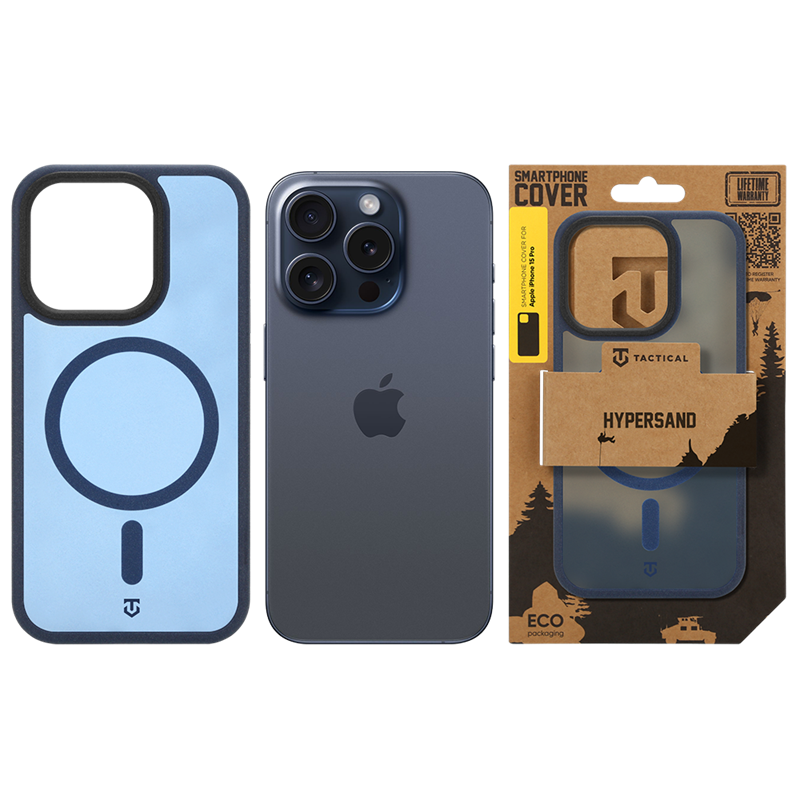Tactical MagForce Hypersand puzdro pre Apple iPhone 15 Pro Deep Blue