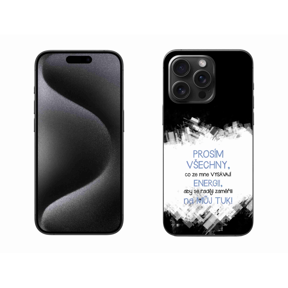 Gélový kryt mmCase na iPhone 15 Pro Max - vtipný text 1 modrý