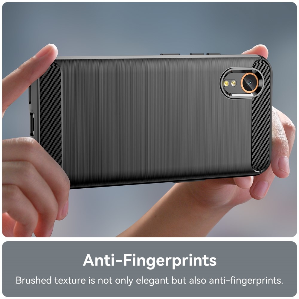 Carbon odolný gélový obal na Samsung Galaxy Xcover 7 - čierny